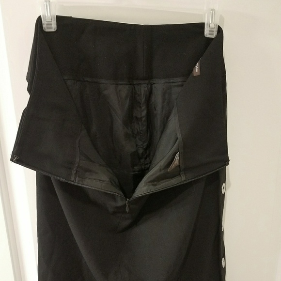 Black Pencil Skirt w/ Sailor buttons - Picture 4 of 5